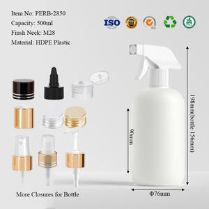 500ml 16.9oz White HDPE <b>Plastic</b> Trigger Spray Bottle for Custom <b>Cleaner</b> Detergent Packaging - Product Image 2