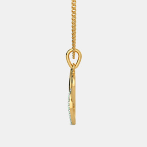 Collar con Colgante de Doble Corazón Entrelazado en Oro Amarillo con Diamante Cultivado en Laboratorio - Product Image 4