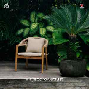 Modern All-Weather Durable Handwoven Teak Wood Comfortable <b>Dining</b> Chair for Outdoor Use Hotels Restaurants Living Room Courtyard - Product Image 1