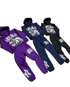 Ensemble sweat à capuche zippé et pantalon de jogging imprimé coupe ample grande taille pour homme, style streetwear vintage délavé à l'acide, collection automne Fizay Enterprises - Product Image 4