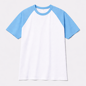 เสื้อยืดโอเวอร์ไซส์คุณภาพสูง แขนเสื้อแบบแร็กแลน คอทรงกลม แขนสั้น ผ้าฝ้าย 100% สีตัดกัน ขายส่ง - Product Image 3