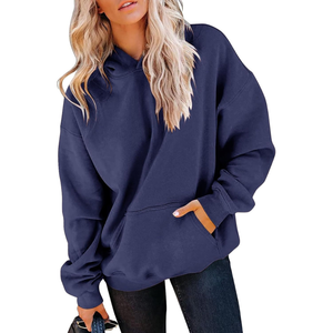 Sudadera con Capucha Tejida para Mujer, Cálida para Invierno, Textura Suave y Afelpada, Forma Flexible, Capucha Lisa, Estilo Casual, Cómoda, Ropa Urbana, Duradera - Product Image 1