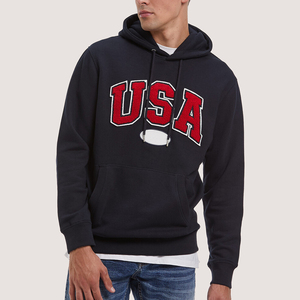 Sweat-shirts pour hommes en molleton 100% coton professionnel, avec broderie chenille sur le devant, logo personnalisable, coupe classique, doublés, écologiques - Product Image 1