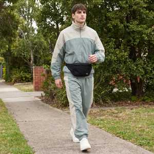 Custom Casual Breathable Windproof Detachable Zipper Tracksuit Nylon Windbreaker Jacket Stand <b>Jogger</b> Pants Men's Sports Set - Product Image 3