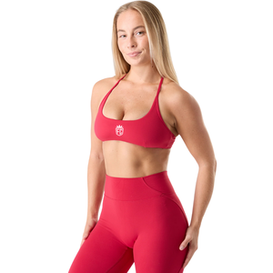 Sujetador Deportivo Rojo Escarlata para Mujer, Sin Costuras, con Tirantes, de Alta Sujeción, Elástico, para Yoga, Gimnasio, Fitness, Ejercicio, Ropa Deportiva - Product Image 2