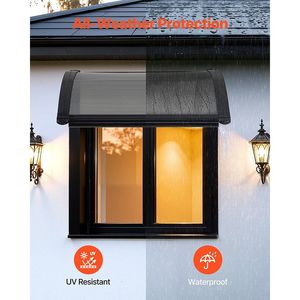 Tettoia per Porta d'Ingresso Esterna 24 X 24 Pollici con Staffa in ABS e Drenaggio, Protezione da Pioggia, Neve e Sole - Product Image 3