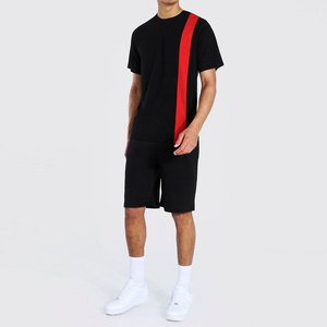 เสื้อยืดผ้าฝ้ายระบายอากาศคุณภาพสูงแบบ OEM สำหรับผู้ชาย ชุดเซ็ตเสื้อยืดและกางเกงขาสั้นเข้าชุดสำหรับใส่ออกกำลังกาย ขายส่ง - Product Image 1