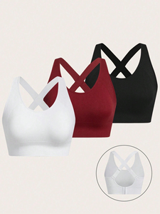 Soutiens-gorge de sport personnalisés imprimés par sublimation pour femmes, yoga, fitness, course à pied, dos croisé, rembourrés - Product Image 5