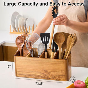 Cuillère en bois massif écologique, résistante à la chaleur, pour la cuisine, idéale pour mélanger et remuer. - Product Image 6