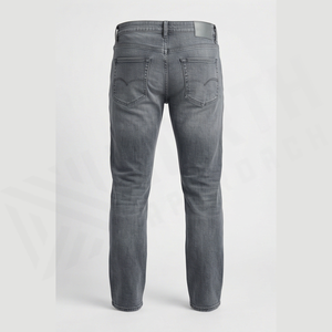 Jean en denim délavé coupe droite pour homme, coupe slim, taille mi-haute, en coton, style décontracté automne - Product Image 3