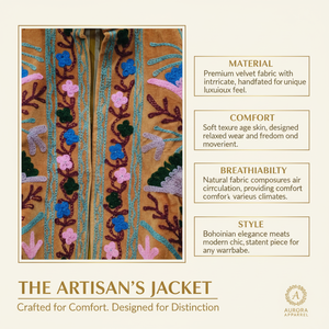 เสื้อแจ็คเก็ตบอมเบอร์ปักลายสีน้ำตาล |   เสื้อแจ็คเก็ตแขนยาว คอตั้ง ทรงปกติ งานปักมือ ซับในผ้าฝ้าย เสื้อคลุมตัวนอก กระเป๋า - Product Image 6