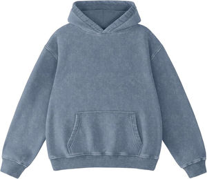 Sweat à capuche pour homme en coton 100% de qualité supérieure, avec tissu épais, cordon en coton 100%, personnalisable, pull-over uni, coupe courte et ample - Product Image 4