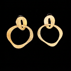 SOUMYA CREATIONS Boucles d'oreilles créoles géométriques en laiton plaqué or, unisexe, bijoux de mode tendance, ethniques, rustiques, yoga, hippie, gypsy, élégantes - Product Image 1