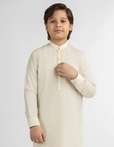 <b>Boys</b> Traditional Cotton Kurta Set Cream Regular Fit Ankle Length India Pakistan Style All Seasons - Product Image 2