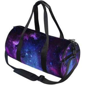 Galaxy Print Duffel <b>Bag</b> <b>Large</b> Capacity Polyester Travel <b>Bag</b> with Zipper Closure and Black Handles Portable Polyester Travel - Product Image 6