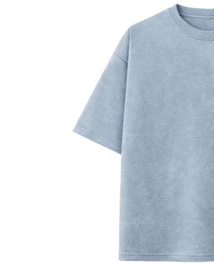 T-shirt graphique anime bleu clair personnalisé pour homme, en coton, coupe oversize, streetwear, imprimé, décontracté, été, logo personnalisé, fabricant OEM - Product Image 3