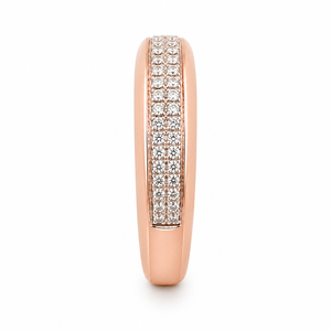 Anillo de Eternidad para Hombre en Oro Rosa de 18 Quilates con Micro Pavé de Circonita Cúbica, Delgado, Pulido, Apilable, para Bodas, Fiestas, Uso Diario, Regalo, Joyería - Product Image 3