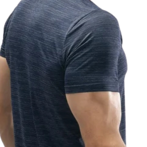 Custom <b>Navy</b> Men's Compression Shirt Quick Dry Gym Workout Running Fitness Athletic Short Sleeve Performance Tee - Product Image 3