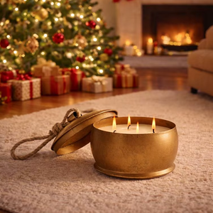 ภาชนะใส่เทียนโลหะหรูหราพร้อมดีไซน์กระดิ่งวัว ให้แสงอบอุ่น เหมาะสำหรับตกแต่งบ้านและงานเทศกาล ใช้ได้ในห้องนอน ห้องนั่งเล่น และเป็นของขวัญ - Product Image 4