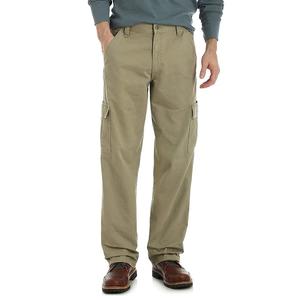 Mens Cargo Pants Solid Color Button Fly Straight Pattern <b>Canvas</b> Multi Pocket Custom Street Wear Premium Fit - Product Image 1