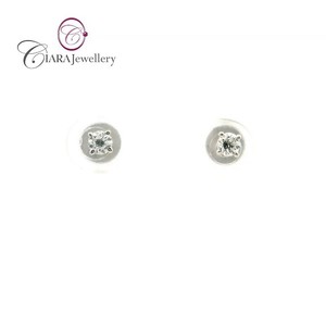 ต่างหูเพชรแท้ทรงเหลี่ยมบริลเลียนท์ 0.22 กะรัต G/VS ทองคำขาว 18K ดีไซน์เรียบหรู สวยงาม เหมาะสำหรับทั้งชายและหญิง - Product Image 1