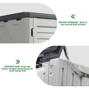 Armadio da Esterno Bloccabile da 34 Cu Ft con Design Orizzontale per Bidoni della Spazzatura, Tosaerba e Altri Oggetti da Esterno - Product Image 6