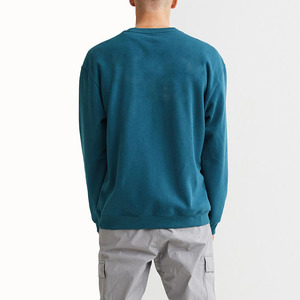 Sweat-shirts à capuche en coton épais, pull-over décontracté pour hommes, coupe oversize, col rond côtelé, couleur unie, logo personnalisé - Product Image 3