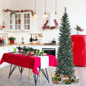 6FT Green Artificial Christmas Tree with 31 Realistic Pine Cones 267 Lush Tips Foldable Metal Stand - Product Image 4