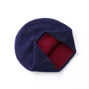 Bonnet unisexe en acrylique bleu marine, tricot côtelé, bonnet d'hiver décontracté, couleur unie pour adultes, circonférence de la tête 56-58 cm - Product Image 2