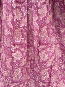 Women Cotton Paisley Maxi Dress Mauve Long Puff Sleeve Ethnic Yoke Wholesale - Product Image 4