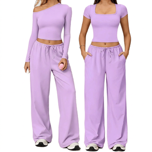 Ensembles de yoga personnalisés pour femmes, écologiques, respirants, 2 pièces, vêtements de sport avec logo frontal, pour la gym et le fitness - Product Image 6