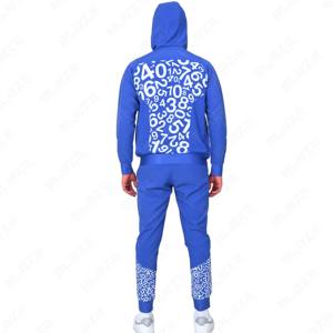 Chándales de 2 piezas con estilo unisex, chándales de poliéster con estampado de letras y cremallera completa cómodos y personalizados - Product Image 3