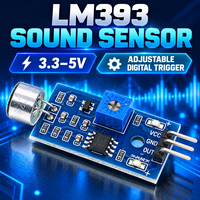 Modul Sensor Suara LM393 3.3V-5V, Mikrofon Deteksi yang Dapat Disesuaikan, Output Digital High Low untuk Saklar DIY, Peluit, dan Suara Tepuk