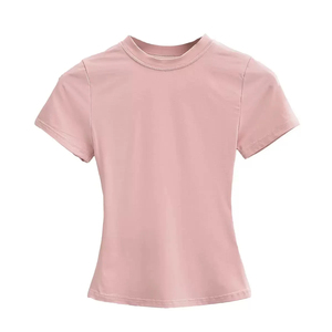 Camiseta de Verano para Mujer, Camiseta Básica para Chica, Camiseta de Manga Corta para Dama, Sexy, Ajustada, Cuello Redondo, Top de Moda Casual para Mujer - Product Image 6