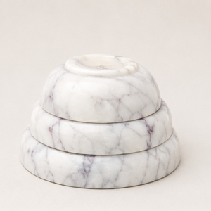 Ensemble de bols en marbre blanc naturel de luxe en gros – Bols décoratifs modernes emboîtables pour salade de fruits et centre de table de salon - Product Image 3