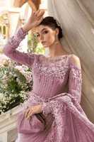 Sari en organza de qualité supérieure pour mariages, fêtes et tenues de mariée - Broderie riche, sans plis, prêt-à-porter