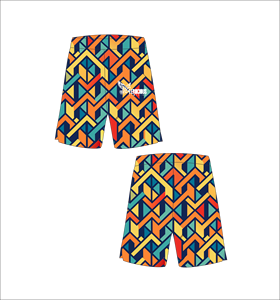 Shorts de bain pour hommes Ferocious Clothing à motif géométrique, séchage rapide, taille élastique, décontractés, imprimés par sublimation - Product Image 1