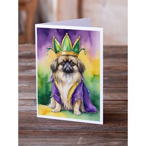 Pekingese การ์ดอวยพรราชาแห่งมาร์ดิกราส์, การ์ด A7เปล่า8ใบพร้อมซองจดหมายแปลกๆขนาด5x7 - Product Image 2