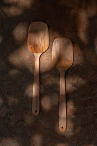 Espátula de madera de neem 100% natural de primera calidad – Espátula de cocina y mezcla con mango largo, ecológica y segura para alimentos - Product Image 5