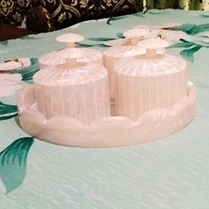 Most Attractive Resin <b>Tray</b> With Resin Jar for Dry Fruit Decorative <b>Snacks</b> Serving <b>Tray</b> Storage Acrylic Jars & <b>Tray</b> At Best Rates - Product Image 1