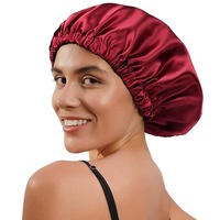 Gorro de Dormir Ajustable Grande con Banda Elástica, 100% Seda, Gorro de Ducha a Rayas, para Adultos, Unisex, para las Cuatro Estaciones