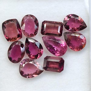 Lote de 10 Gemas de Rubí Rosa Natural, Corte Ovalado, Forma Mixta, Facetadas, para Diseñadores de Joyas y Manualidades - Product Image 1