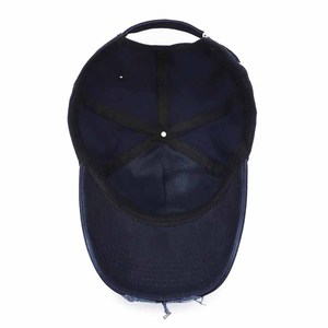 Gorra de Béisbol Unisex Azul Marino de 6 Paneles con Logotipo Bordado, Gorra Casual de Algodón Lavado con Efecto Desgastado, Ajuste Ajustable - Product Image 5