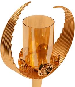 Porte-bougie en laiton de forme circulaire dorée, résistant à la chaleur, décoration pour la maison - Product Image 2