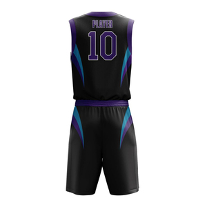 Uniformes de basket-ball sublimés personnalisés unisexes sans manches col en V anti-transpiration imprimé géométrique 100% polyester respectueux de l'environnement - Product Image 3