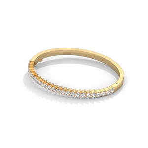 Brazalete de Moissanita Chapado en Oro de 18K con Corte Brillante Redondo Alternado, Joyería para Mujer, Regalo para Fiesta - Product Image 2