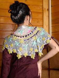 Elegante Pañuelo de Boda Bordado de Poliéster con Ribete de Encaje Floral, Talla Adulto, Chandni Export House, Hecho en India, ODM - Product Image 3
