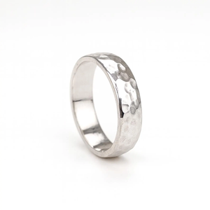 Handmade Hammered Sterling Silver <b>Thumb</b> <b>Ring</b> Boho Minimalist Band Stackable Dainty Silver Jewelry for <b>Women</b> - Product Image 4