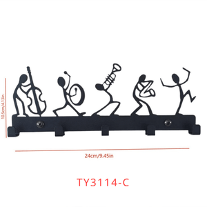 Appendiabiti da Parete Vintage in Metallo Nero con 5 Ganci Robusti, Organizzatore Salvaspazio per Ingresso, per Giacche, Cappelli, Borse e Chiavi - Product Image 5