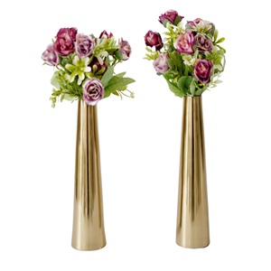Juego de dos jarrones de diseño moderno, novedosos y en tendencia, hechos a mano, de diseño sencillo, para decoración del hogar y hoteles. - Product Image 1